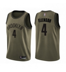 Mens Brooklyn Nets 4 Henry Ellenson Swingman Green Salute to Service Basketball Jersey 