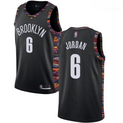 Nets #6 DeAndre Jordan Black Basketball Swingman City Edition 2018 19 Jersey