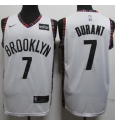 Nets 7 Kevin Durant White City Edition Nike Swingman Jersey