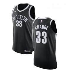 Womens Nike Brooklyn Nets 33 Allen Crabbe Authentic Black Road NBA Jersey Icon Edition 