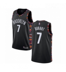 Youth Brooklyn Nets 7 Kevin Durant Swingman Black Basketball Jersey 2018 19 City Edition 