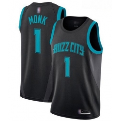 Men Black Malik Monk Men Jersey 1 Authentic Charlotte Hornets Basketball Jersey