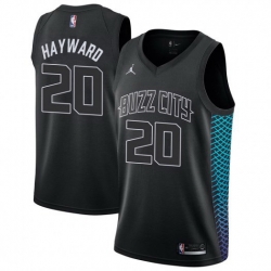 Men Nike Charlotte Hornets 20 Gordon Hayward Black NBA Jordan Swingman City Edition Jersey