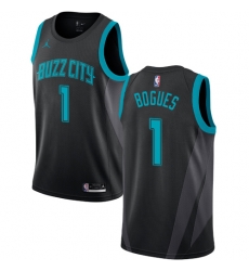 NBA Charlotte Hornets #1 Muggsy Bogues Swingman Black Nike Jordan Jersey