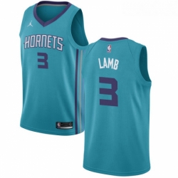 Womens Nike Jordan Charlotte Hornets 3 Jeremy Lamb Authentic Teal NBA Jersey Icon Edition