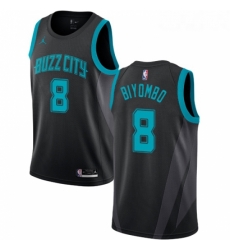 Womens Nike Jordan Charlotte Hornets 8 Bismack Biyombo Swingman Black NBA Jersey 2018 19 City Edition 