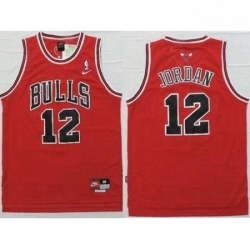 Bulls 12 Michael Jordan Red Nike Throwback Stitched NBA Jersey