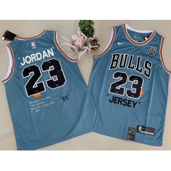 Bulls 23 Michael Jordan Blue Commemorative Edition Basketball Jersey