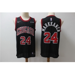 Bulls 24 Laur Markkanen Black Nike Swingman Jersey