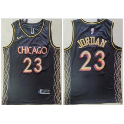 Men Chicago Bulls 23 Michael Jordan Black 2021 City Edition Nike Swingman Jersey