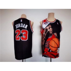 Men Chicago Bulls 23 Michael Jordan Black Stitched Jersey