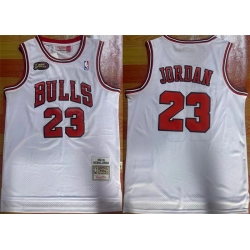 Men Chicago Bulls 23 Michael Jordan White 1997 98 NBA Finals Stitched Jersey