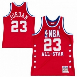 Mens Mitchell and Ness Chicago Bulls 23 Michael Jordan Authentic Red 1992 All Star Throwback NBA Jersey