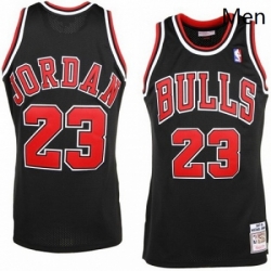 Mens Mitchell and Ness Chicago Bulls 23 Michael Jordan Swingman Black Throwback NBA Jersey