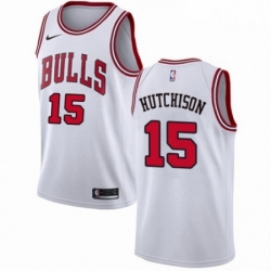 Mens Nike Chicago Bulls 15 Chandler Hutchison Swingman White NBA Jersey Association Edition 