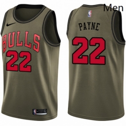 Mens Nike Chicago Bulls 22 Cameron Payne Swingman Green Salute to Service NBA Jersey