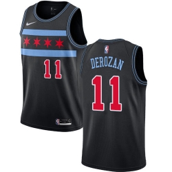 Nike Chicago Bulls 11 Demar Derozan Black NBA Swingman City Edition 2018 19 Jersey 519