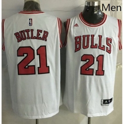 Revolution 30 Bulls 21 Jimmy Butler White Stitched NBA Jersey