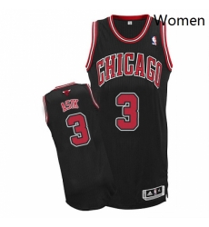 Womens Adidas Chicago Bulls 3 Omer Asik Authentic Black Alternate NBA Jersey 