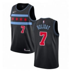 Womens Nike Chicago Bulls 7 Justin Holiday Swingman Black NBA Jersey City Edition 