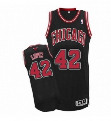 Youth Adidas Chicago Bulls 42 Robin Lopez Authentic Black Alternate NBA Jersey