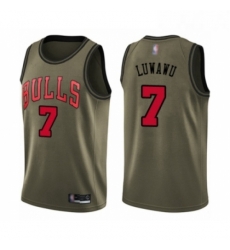 Youth Chicago Bulls 7 Timothe Luwawu Swingman Green Salute to Service Basketball Jersey 