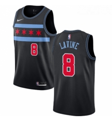 Youth Nike Chicago Bulls 8 Zach LaVine Swingman Black NBA Jersey City Edition