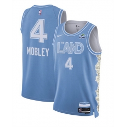 Men Cleveland Cavaliers 4 Evan Mobley Light Blue 2024 25 City Edition Stitched Jersey