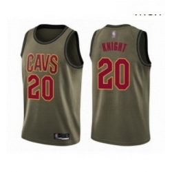 Mens Cleveland Cavaliers 20 Brandon Knight Swingman Green Salute to Service Basketball Jersey 