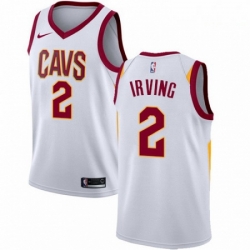 Mens Nike Cleveland Cavaliers 2 Kyrie Irving Authentic White Home NBA Jersey Association Edition