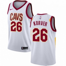 Mens Nike Cleveland Cavaliers 26 Kyle Korver Swingman White Home NBA Jersey Association Edition 