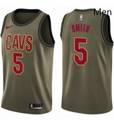 Mens Nike Cleveland Cavaliers 5 JR Smith Swingman Green Salute to Service NBA Jersey