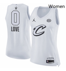 Womens Nike Jordan Cleveland Cavaliers 0 Kevin Love Swingman White 2018 All Star Game NBA Jersey