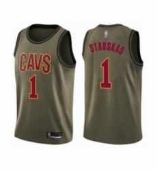 Youth Cleveland Cavaliers 1 Nik Stauskas Swingman Green Salute to Service Basketball Jersey 