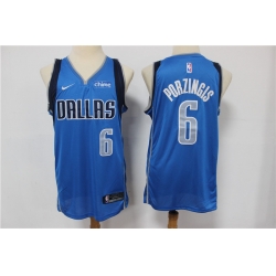 Mavericks 6 Kristaps Porzingis Blue Nike Swingman Jersey