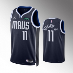 Men Dallas Mavericks 11 Tim Hardaway Jr  Navy Statement Edition Stitched Basketball Jersey