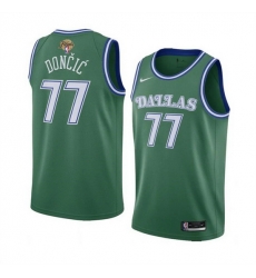 Men Dallas Mavericks 77 Luka Doncic Green 2024 Finals Classic Edition Stitched Basketball Jersey