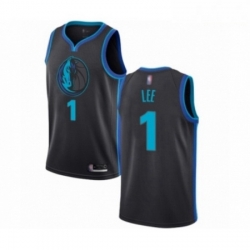 Mens Dallas Mavericks 1 Courtney Lee Authentic Charcoal Basketball Jersey City Edition 