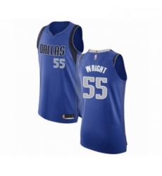 Mens Dallas Mavericks 55 Delon Wright Authentic Royal Blue Basketball Jersey Icon Edition 