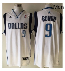 Revolution 30 Mavericks 9 Rajon Rondo White Stitched NBA Jersey 