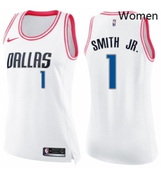 Womens Nike Dallas Mavericks 1 Dennis Smith Jr Swingman WhitePink Fashion NBA Jersey