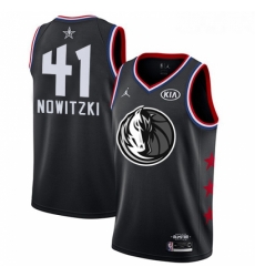 Womens Nike Dallas Mavericks 41 Dirk Nowitzki Black NBA Jordan Swingman 2019 All Star Game Jersey