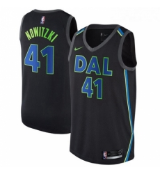 Womens Nike Dallas Mavericks 41 Dirk Nowitzki Swingman Black NBA Jersey City Edition