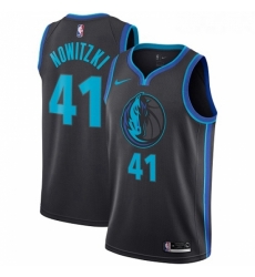 Womens Nike Dallas Mavericks 41 Dirk Nowitzki Swingman Charcoal NBA Jersey City Edition