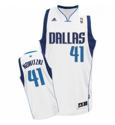 Youth Adidas Dallas Mavericks 41 Dirk Nowitzki Swingman White Home NBA Jersey