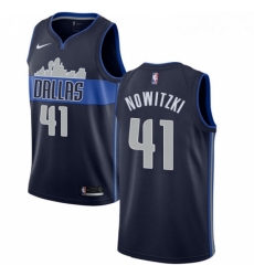 Youth Nike Dallas Mavericks 41 Dirk Nowitzki Swingman Navy Blue NBA Jersey Statement Edition