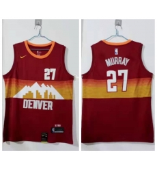 Men Denver Nuggets 27 Jamal Murray Red 2020 21 City Edition Nike Swin