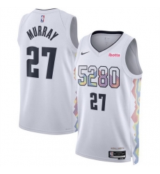 Men Denver Nuggets 27 Jamal Murray White 2024 25 City Edition Stitched Basketball Jersey