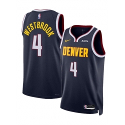 Men Denver Nuggets 4 Russell Westbrook Navy 2024 Icon Edition Stitched Basketball Jersey 472