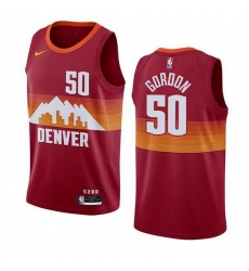 Men Denver Nuggets 50 Aaron Gordon Red City Edition Stitched Basketball Jersey